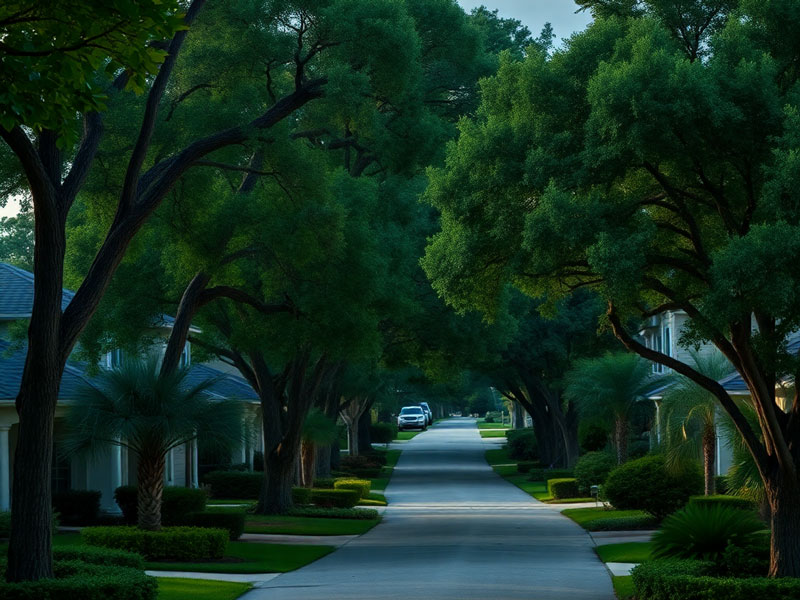 residential homes and trees