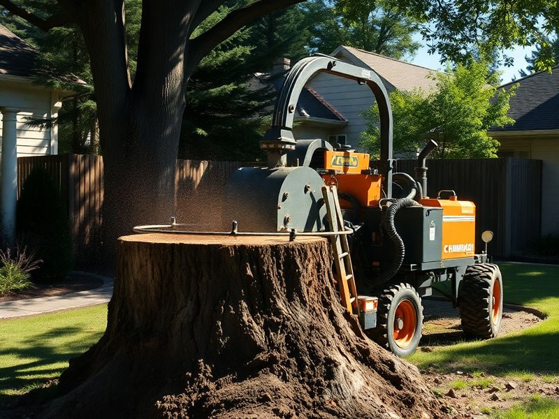 stump grinder removing stump